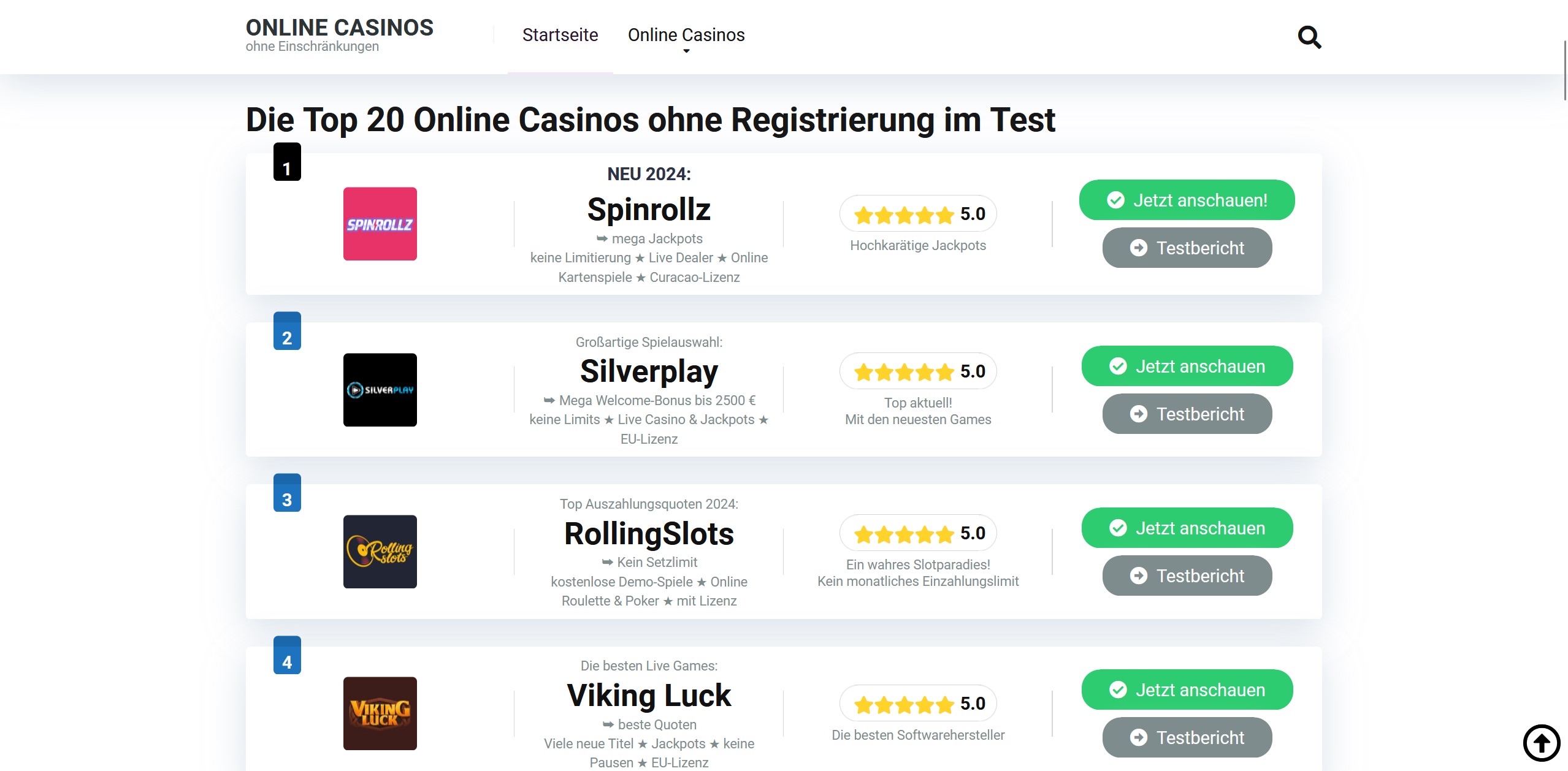 online casinos ohne registrierungsvorgang